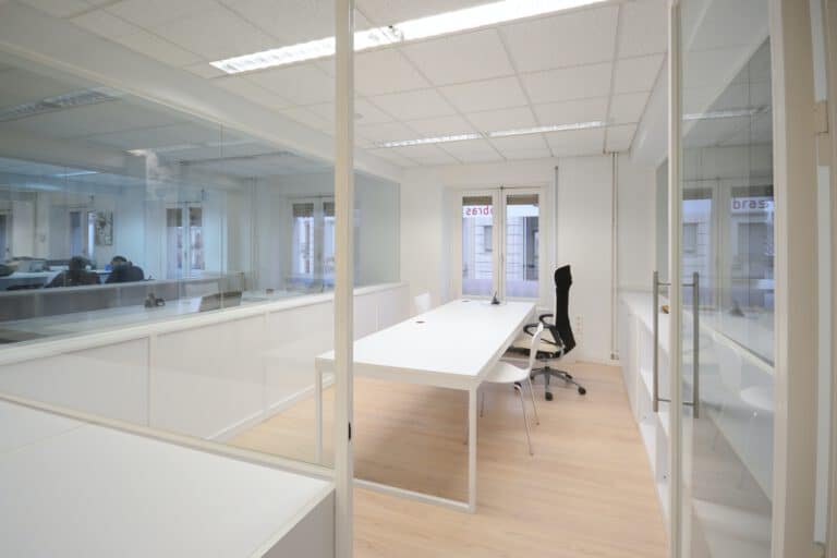 Modern office with white furniture